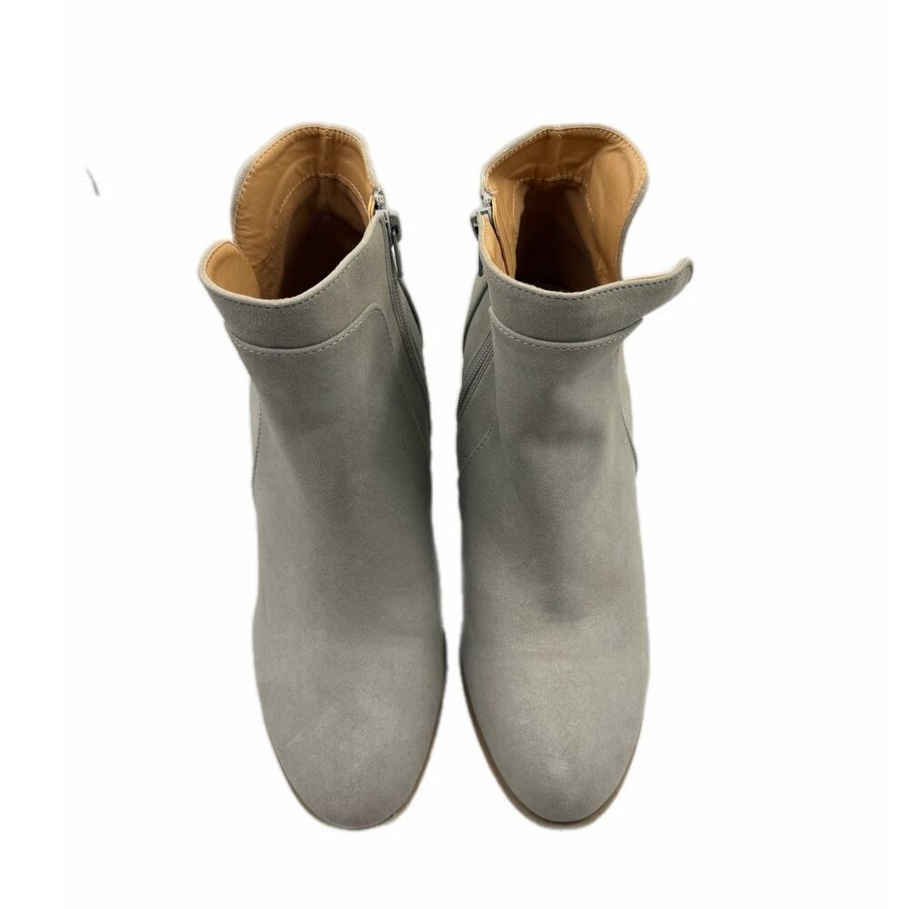 Ccocci Sydney Wedge Light Gray Slit Side Zip Trendy Cute Fall Ankle Booties - Picture 3 of 11